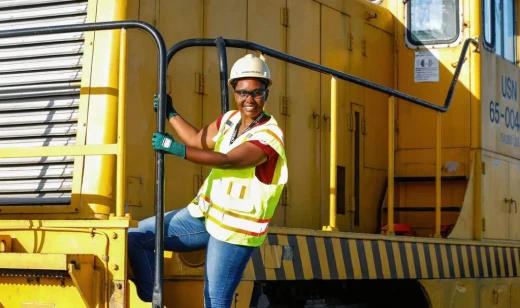 black women train conductor